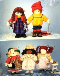 2993 898 22'' RAG DOLLS,HAIR STYLES, CLOTHES TODDLER SZ PATTERN